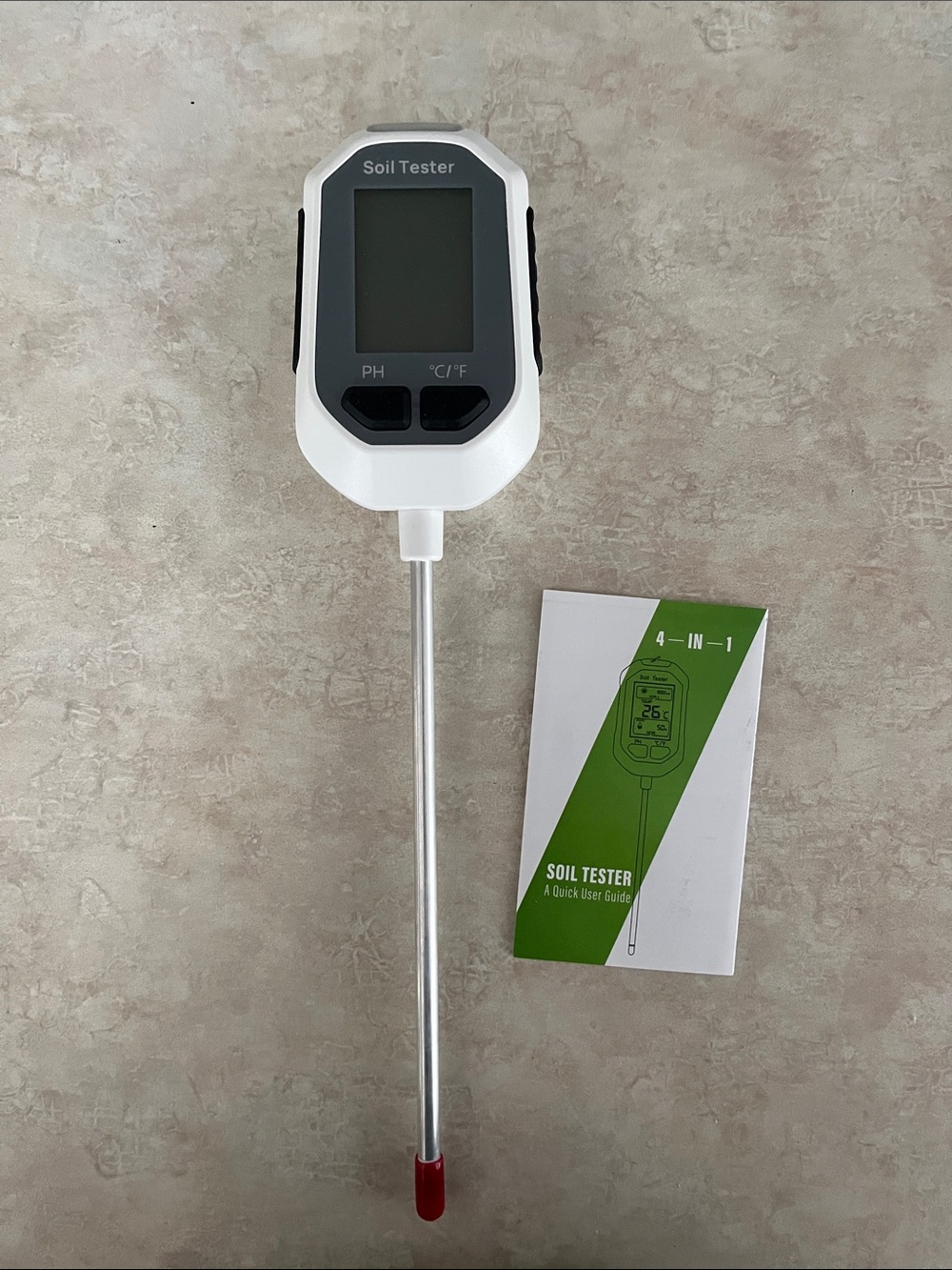 Soil Tester 4-in-1 Digital pH Moisture Light Meter - White